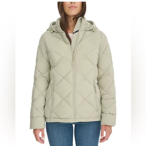 Tommy Hilfiger Womens Every Day Essential Lightweight Coat color Seagrass NWT - Picture 2 of 5